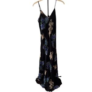 Glamour Angel Black & Blue Floral Maxi Dress